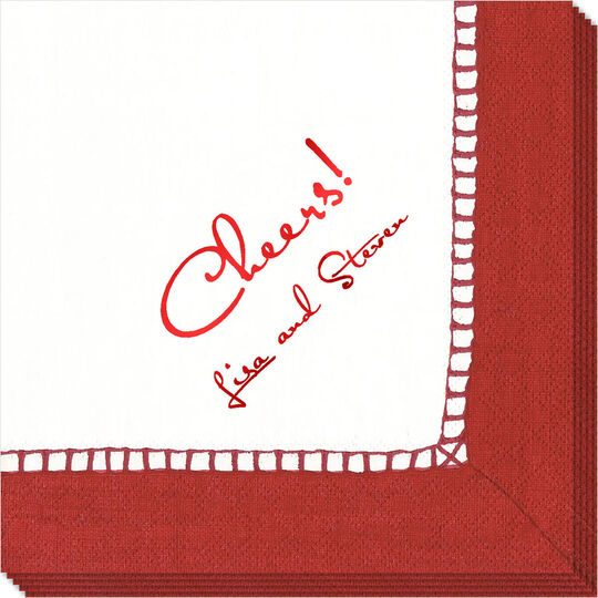 Red Border Design Your Own Caspari Napkins